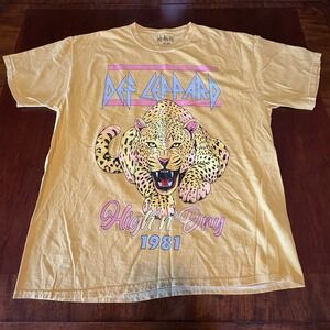 Def Leppard High N Dry 1981 Graphic T Shirt XL Rock Band Tee